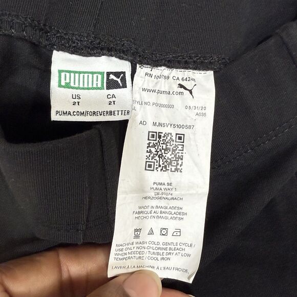 Puma Toddler Girl Black Active Pants Size 2T - Picture 7 of 10